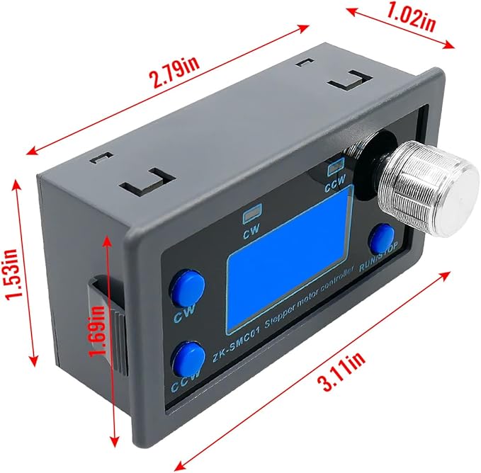 EMIHO Stepper Motor Controller DC 5-30V Fit for Nema17/23 Motor, 1/128 Micro-Step Resolution Forward Reverse Delay Time Angle Speed Adjustable Stepper Motor Control Module with HD Display