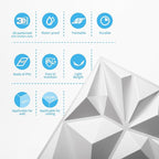 Art3d 33-Pack 3D Wall Panels for Interior Wall Decor, Modern Diamond Textured Accent Wall Paneling for Gaming Living Room TV Wall Background, 12 x 12 inch White, A10342