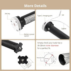 Blindsmart Rechargeable Tuya Zigbee Roller Blinds Motor for 38mm Tube, Motorized Window Shades Automatic Blinds Curtain Opener APP Control, Zigbee Hub Required (with 9-Channels Remote)