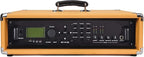 Sound Town Vintage 2U Amp Rack Case, 12.5" Depth with Rubber Feet, Dust Cover, Kickstand, Orange (STVRC-2OR)