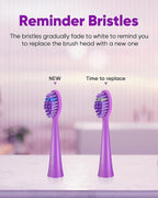 MySmile DY156 Electric Toothbrush for Adults, Rechargeable Sonic Battery Toothbrush Portable with 3 Brush Heads, 2 Mins 5 Modes Smart Timer, 45000VPM, One Charge for 60 Days - Purple