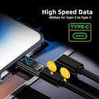 chenyang USB C Digital Display Adapter, USB 4.0 Type C Male to Female 40Gbps 8K@60Hz Data Transfer PD 240W Fast Charging Power Meter Tester Converter Adapter