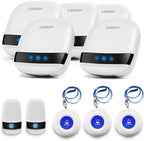 LIOTOIN Caregiver Pager Wireless SOS Call Button Nurse Alarm System Home/Elderly/Patient/Disabled/School Call Bell 5 Transmitter 5 Plug-in Receiver (600+ft Operating Range)…