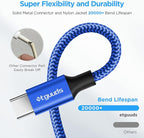 etguuds USB A to USB C Cable 6ft, 2-Pack, 3A Fast Charging Type C Charger Cord for iPhone 17 16 15 Pro Max 16e 17 Air, Samsung Galaxy S25 S24 S23 S22 S21 S20 A17 A16 A56 A55 Flip Fold, Blue