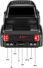 WSTER WS-538 Retro Pickup Truck Bluetooth Replica Speaker – Portable Wireless Car Model Speaker with FM, TWS, LED Party Lights, USB/TF Playback, Built-in Microphone, Type-C, Surprise Gift(White)
