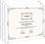 Kalami 3 Pack 11x14 Acrylic Wall Mount Picture Frame Self Adhesive, Floating Frameless Clear Photo Frame for Diploma Certificate Degree Document Display Gallery Wall-Full Frame Size 12.4x15.4