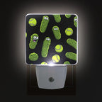 Pigsaly Led Night Light Cartoon Pickle Ball Night Light Plug in Wall Lamp Smart Dusk to Dawn Sensor Nightlight Led Lamp Energy Saving Lights Gift for Kids Room Bedroom Bathroom Hallway