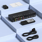 Azduou 4 AV Inputs + 4 HDMI 2.0 Inputs to HDMI Converter (8 in 1) with Upgrade New Version