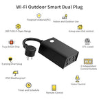 Minoston Outdoor Smart Plug, Wi-Fi Plugs Outlet with 2 Individual Control Sockets, Weather-Resistance, Work with Alexa, Google Assistant, 125V, 2.4 GHz Wireless Frequency, No Hub Required (MP24W)