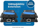 OREI 4K HDMI over Ethernet Extender Over CAT5/CAT6/CAT7, with IR Upto 164 Feet - Loop Out - 4K @ 30Hz 1080P Full HD Signal Distribution (EX-170C)