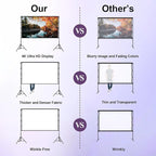 VntB 100 inch Projector sreen and Stand, Outdoor Indoor Projector Screen16:9 Foldable Portable Projector Screens for Movie Night Support Double Sided Projection