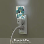 FSHVQKD Green Ginkgo Leaves Night Light,Plug Into Wall Decor for Stairway,Hallway,Kitchen,Dusk to Dawn Sensor Nightlights for Boys/Girls/Women/Men Room Gifts