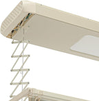 banborba Electric Retractable Airing Rack, Ceiling Mounted Clothes Drying Rack, Retractable Clothesline, Vertical Laundry Drying Rod with LED Light & Remote, 110V 24W, Off-White Color