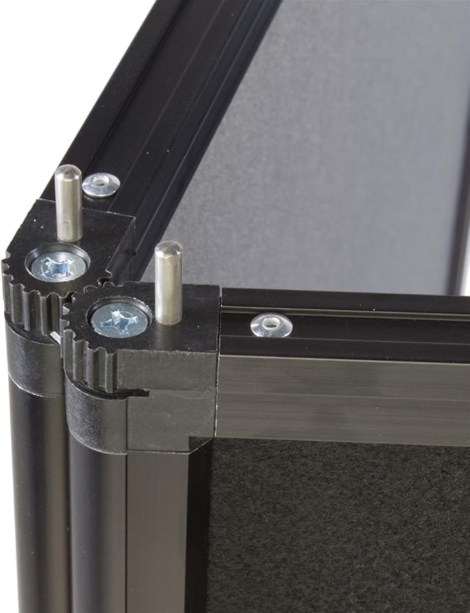 Displays2go Portable Display Panel System, Includes 6 Show Panels, Folding Design, Hook & Loop-Receptive Fabric – Black (T6PNLBK)