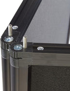 Displays2go Portable Display Panel System, Includes 6 Show Panels, Folding Design, Hook & Loop-Receptive Fabric – Black (T6PNLBK)