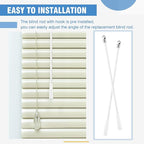 Bokon 2 Pieces White Fiberglass Blind Wand Vertical Blinds Stick Replacement with Hook and Handle for Window Opener Accessory(30 Inch)