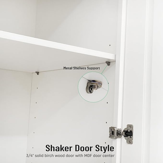 Wall Cabinet, Kitchen Wall Cabinet, Medicine Cabinet, 2 Adjustbale Shelves, Unassemble, Shaker Style, 12 Inch Wide x 30 Inch High x 12 Inch Deep