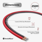 InstallGear 16 Gauge 250ft Speaker Wire - Oxygen-Free Copper Wire for Car Audio, Home Theater, Stereo, and Surround Sound Systems - Durable and Easy to Install - Red, Black