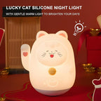 AuroraNiteBeam Cute Cat Night Light for Kids, LED Nursery Lamp Dimmable & Rechargeable, Warm Glow for Night Feeding, Nursery & Room Décor Lamp with Gift-Ready Design