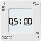 Excellent Home & Office Timer with Clock, 5, 15, 25 and DIY Custom Set Time Minutes Preset Countdown Timer, Easy-to-Use Time Management Tool (White), G400