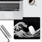 Black Wave of Kanagawa Square Mouse pad, Texture, Waterproof, Anti Slip Rubber Base, Computer Mouse pad, Laptop Mouse pad