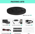 GZBtech Flexible LED Recessed Strip Light for Wood Slat Wall Panels 9.84FT, 3000K Warm White Cuttable Neon Rope Lighting with Remote Control, Dimmable IP67 Waterproof Black Strip Lights, ETL Listed
