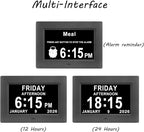 Jaihonda Dementia Clocks for Seniors,7 Inch Clock with Day and Date for Elderly,12 Alarms Option,Auto Dimmable,Large Display Digital Clock with Large Number