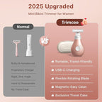 Trimcoo 2026 New Bikini Trimmer for Women - Small But Powerful Electric Razors, Intimate Pubic Hair/Lady Facial Painless Removal, USB-C Cordless Body Shaver for Trip, Replaceable Wet/Dry Blade, Gold