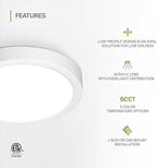 ASD LED 5" Round Flush Mount Ceiling Light Fixture, Low Profile Surface Lighting | 5CCT, Dimmable, Ultra-Thin, ETL Listed | 10W 700LM 2700-6000K 120V | Kitchen, Bedroom, Hallway Lamp | White, 12 Pack