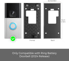 No-Drill Adhesive Mount for Ring Battery Doorbell 2024 | Damage-Free Strong 3-M Tape Holder | No Screws, Rental Friendly Wall Plate | Easy Install for Apartment (Ring doorbell 2024 Mount)