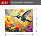 Hummingbird Flowers Square Mouse pad, Texture, Waterproof, Anti Slip Rubber Base, Computer Mouse pad, Laptop Mouse pad