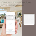ZigBee Wireless Remote Control Smart Switch Wall Panel Transmitter,Requires MoesGo zigbee Hub,Smart Life/Tuya APP Remote Control, Wireless Button for Smart Home Devices and Scenes White