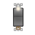 LIDER Minimalist Design Matte Finish Lighted 4-Way Decorator Light Switch, Four Way Frameless Rocker Switch, Residential/Commercial Grade, 15A 120V/277V, UL Listed, LS15-4W-SG, Space Gray