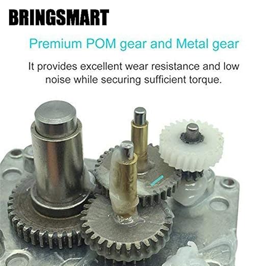 BRINGSMART 12V 40rpm DC Worm Gear Motor 40kg.cm Self-Locking Reversed Engine Mini Turbine Geared Motor for DIY Robot Rotating Table Door Lock Curtain Machine (12V 40rpm)