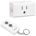 SURAIELEC Remote Control Outlet, Wireless Light Switch - Keychain Remote, 15 AMP, 100FT Range, No Interference, Remote Light Switch Kit for Lamp, Fan, Christmas Tree Light, Household Appliance