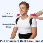 Back Posture Corrector Brace for Men & Women, Back-Anchored Shoulder Support, 3.1-Inch Wide Straps, Adjustable Upper Straightener & Lower Spine Support to Help Reduce Slouching, Wear Under Clothes