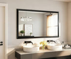 SMIROR Matte Black Bathroom Mirror for Over Sink 60x 30 inch, Metal Thick Frame Rectangle Vanity Mirror for Wall, Anti-Rust, Horizontally or Vertically Mounted