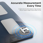 GE Smart Scale for Body Weight, BMI, Fat, Muscle Mass, Digital Bathroom Scales 500lbs Bluetooth 11.8" Large Platform Weighing Machine Health Monitor with App, Dark Blue