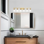 DIKAIDA 6 Light Gold Bathroom Vanity Light,Bathroom Light Fixtures, 38" Modern Brushed Gold Vanity Lighting Fixtures for Bathroom Over Mirror, Gold Sconces Wall Lighting for Bedroom