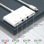 Unitrox 4 in 1 Headphone Splitter, iPhone Headphone Adapter + Dual 3.5mm Headphone Jack Adapter + Charging Port for iPhone 14 13 12 11 X 8 7