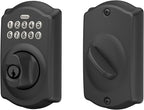 SCHLAGE BE365 CAM 622 Keypad Electronic Deadbolt, Matte Black