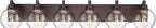 METWET Oil Rubbed Bronze Bathroom Light Fixtures, 6-Light Bathroom Vanity Lights Over Mirror with Globe Clear Glass Shade, 38 Inch Modern Sconces Wall Lighting, VL195-ORB-6