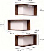 Smart Corner Shelves That Light Up Your Space, Set of 3 Corner Floating Storage Shelves,Wooden Wall-Mounted Corner Shelf Display Rack, Modern Wall-Mounted Display Rack Stand (Includes LED Lights*6)