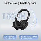 Wireless Headset with Mic, Wireless Work Headset with Mic Noise Cancelling & Mute Button (with Bluetooth V5.3, USB Dongle) for PC Computer Laptop Cell Phones Remote Work Home Office Call Center Zoom