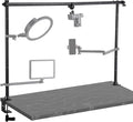 JUSMO LS15 Pro Camera Desk Mount, Aluminum Overhead Camera Mount Rig, Table Multi-Device Pole to Mount Magic Arm Clamp, DSLR, Cameras, Phone, Light, Microphone, Streaming, Studio, Max Load 22 lb
