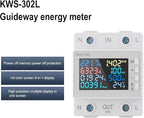 LCD Digital Energy Meter, Single Phase Energy Meter, Din Rail Electricity Usage Monitor, Power Usage Monitor AC170V~270V Power Voltage Meter(KWS-302L)