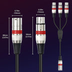 SiYear XLR Splitter Cable 3 Way - 1 XLR Male to 3 Female Patch Y Cable Balanced Microphone Splitter 3 in 1 Cord Audio Adapter (60cm/2FT)