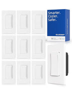 ELEGRP Smart Dimmer Light Switch DTR30, Single Pole or 3 Way, 2.4GHz Wi-Fi Touch Dimmer Compatible with Alexa/Google Assistant, Needs Neutral Wire, No Hub Required, UL and FCC Listed, White, 10 Pack