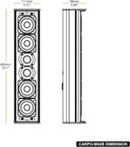 Sound Town Weatherproof Compact Aluminum Line Array Column Speaker with Wall Mount Bracket, 4 x 3 Woofers, 2 x 1.2 Dome Tweeters, Black, for Church, Indoor & Outdoor Installation (CARPO-M42B)