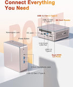 GEEKOM A5 2026 Mini PC with AMD Ryzen 5 7430U, 3-Year Coverage, 16GB RAM(Upgradable, Not LPDDR)&1TB M.2 NVMe SSD, Windows 11 Pro Desktop Computer Support 8K/Wi-Fi 6/BT 5.2/USB 3.2/SD Slot/6x USB